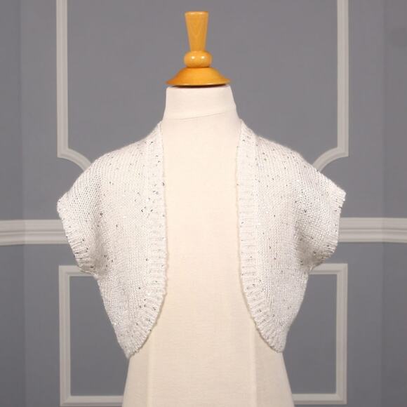 Us Angels CC-342 White Flower Girl Sweater Jacket sz 7/8 - Picture 2 of 8